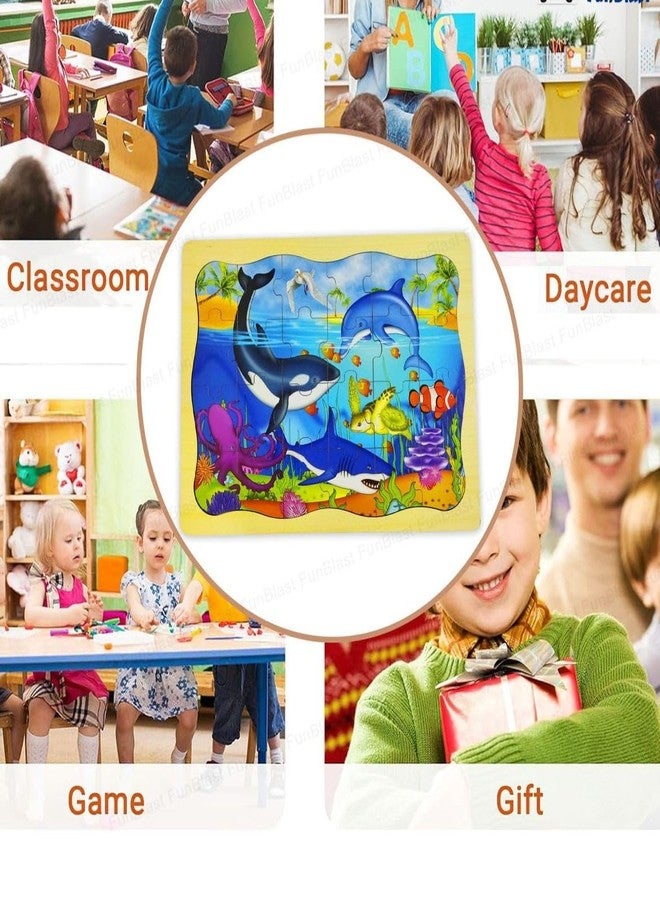 Radhya Accessories Puzzle for Kids, Wooden, Jigsaw,DIY Floor for Boys & Girls Learning Educational Toys for Children, Age 4+ (24 Pcs) (Marine Life) - Image 3